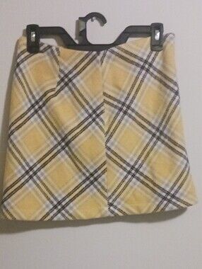 Yellow Plaid A-Line Skirt